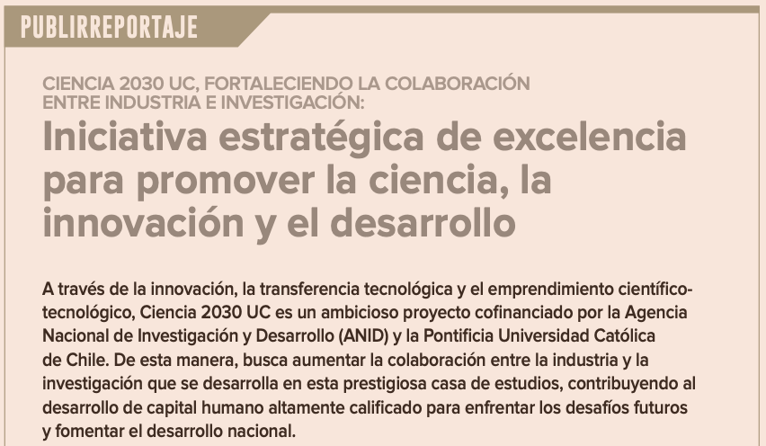 Ciencia 2030 Destacado en Diario Financiero por Impulsar Innovación y Liderazgo en Ciencias